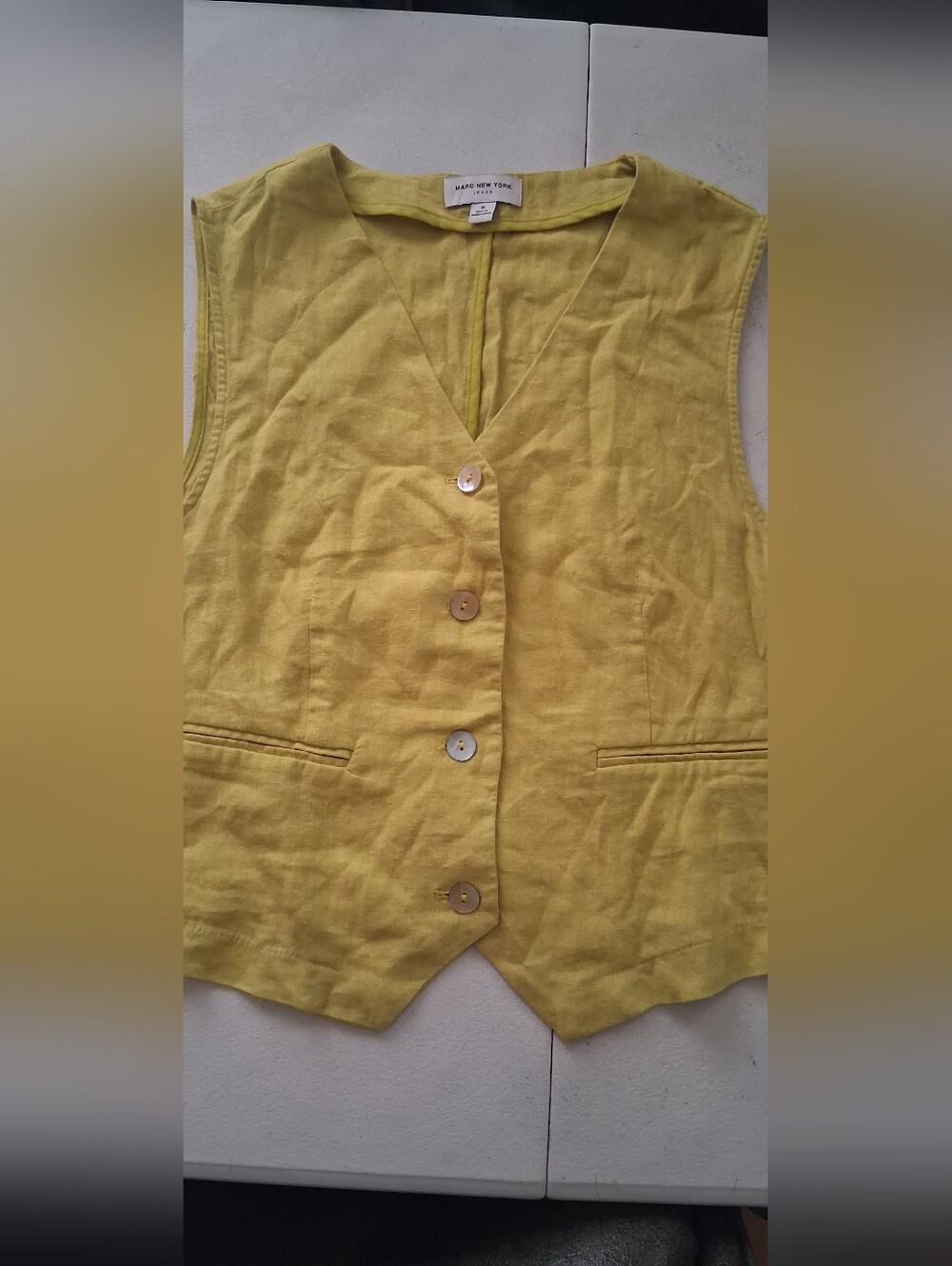Marc New York Yellow Linen Vest